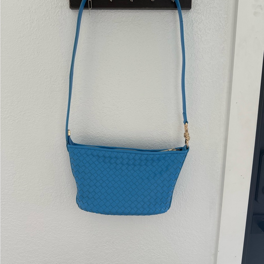 Expressions Sky Blue Woven Shoulder Bag